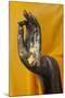 Thailand. Buddha Statue hand with gold leaf tokens.-Brenda Tharp-Mounted Photographic Print