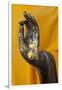 Thailand. Buddha Statue hand with gold leaf tokens.-Brenda Tharp-Framed Photographic Print