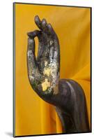 Thailand. Buddha Statue hand with gold leaf tokens.-Brenda Tharp-Mounted Photographic Print