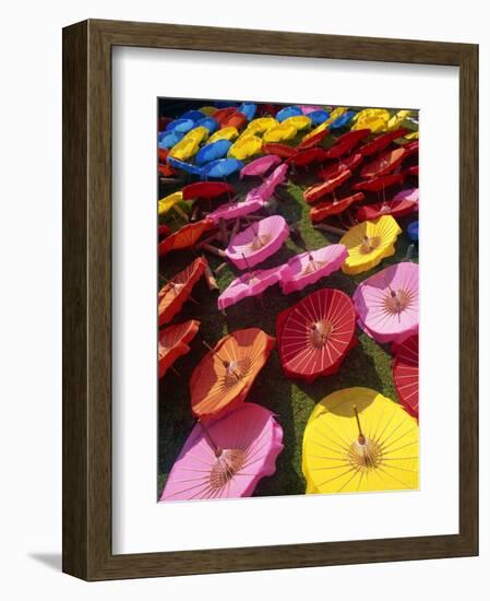 Thailand, Chiang Mai, Borsang Umbrella Village, Umbrellas-Steve Vidler-Framed Photographic Print