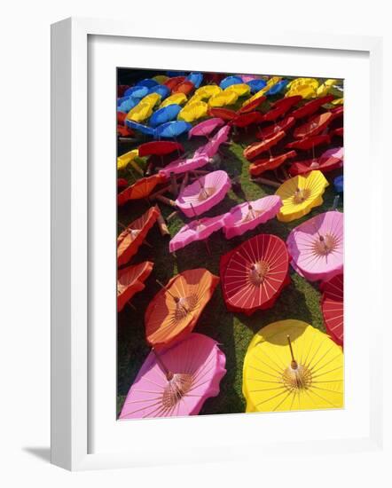 Thailand, Chiang Mai, Borsang Umbrella Village, Umbrellas-Steve Vidler-Framed Photographic Print