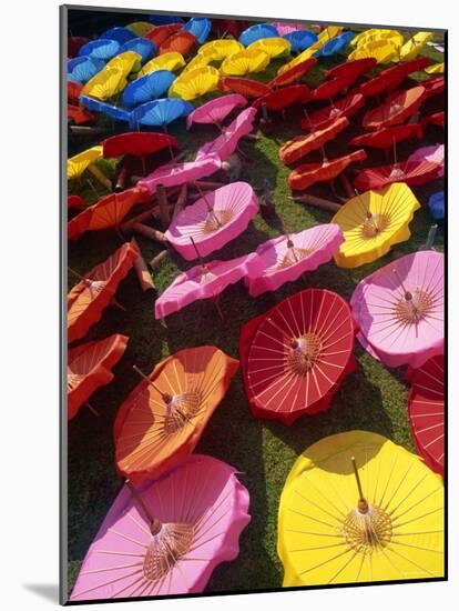 Thailand, Chiang Mai, Borsang Umbrella Village, Umbrellas-Steve Vidler-Mounted Photographic Print