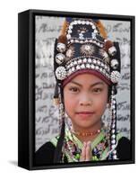 Thailand, Chiang Mai, Chiang Mai Flower Festival, Akha Hilltribe Girl-Steve Vidler-Framed Stretched Canvas