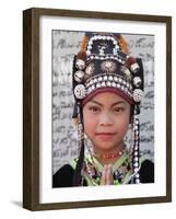 Thailand, Chiang Mai, Chiang Mai Flower Festival, Akha Hilltribe Girl-Steve Vidler-Framed Photographic Print