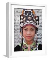 Thailand, Chiang Mai, Chiang Mai Flower Festival, Akha Hilltribe Girl-Steve Vidler-Framed Photographic Print