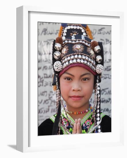 Thailand, Chiang Mai, Chiang Mai Flower Festival, Akha Hilltribe Girl-Steve Vidler-Framed Photographic Print