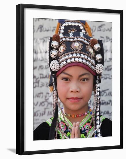 Thailand, Chiang Mai, Chiang Mai Flower Festival, Akha Hilltribe Girl-Steve Vidler-Framed Photographic Print