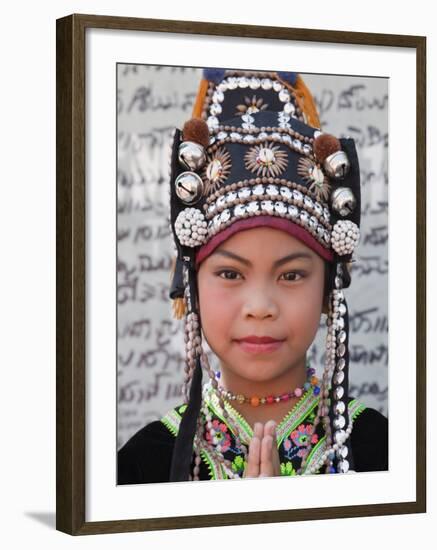 Thailand, Chiang Mai, Chiang Mai Flower Festival, Akha Hilltribe Girl-Steve Vidler-Framed Photographic Print