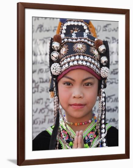 Thailand, Chiang Mai, Chiang Mai Flower Festival, Akha Hilltribe Girl-Steve Vidler-Framed Photographic Print