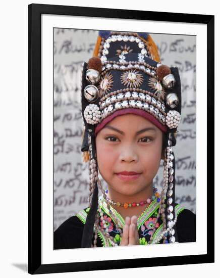 Thailand, Chiang Mai, Chiang Mai Flower Festival, Akha Hilltribe Girl-Steve Vidler-Framed Photographic Print