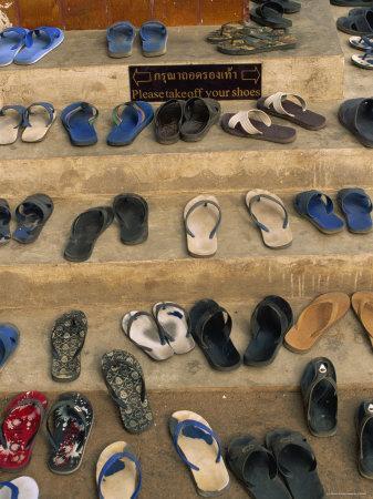 'Thailand, Chiang Mai, Shoes Outside a Temple' Photographic Print ...