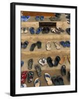 Thailand, Chiang Mai, Shoes Outside a Temple-Steve Vidler-Framed Photographic Print