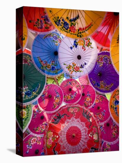 Thailand, Chiang Mai, Umbrella Display at Borsang Village-Steve Vidler-Stretched Canvas