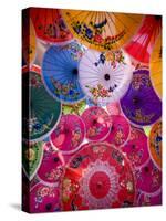 Thailand, Chiang Mai, Umbrella Display at Borsang Village-Steve Vidler-Stretched Canvas