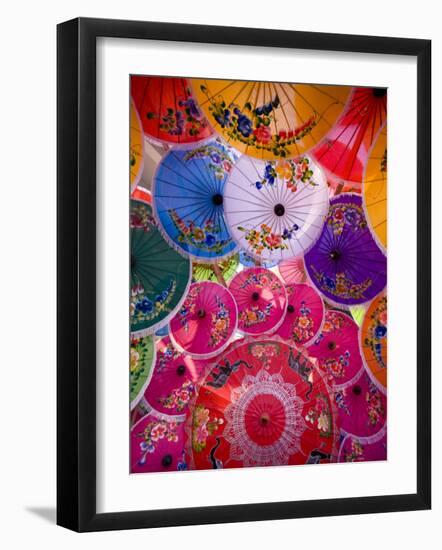 Thailand, Chiang Mai, Umbrella Display at Borsang Village-Steve Vidler-Framed Photographic Print