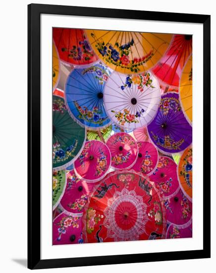 Thailand, Chiang Mai, Umbrella Display at Borsang Village-Steve Vidler-Framed Photographic Print