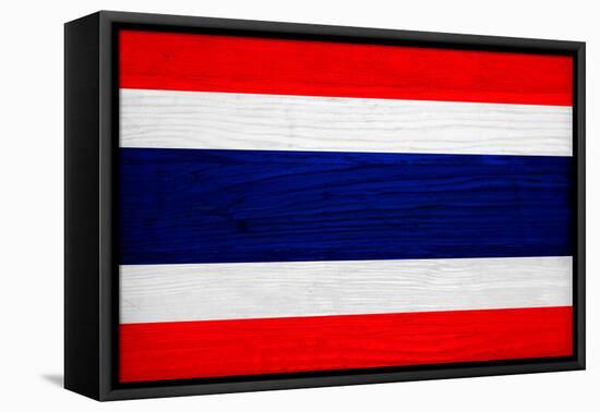 Thailand Flag Design with Wood Patterning - Flags of the World Series-Philippe Hugonnard-Framed Stretched Canvas