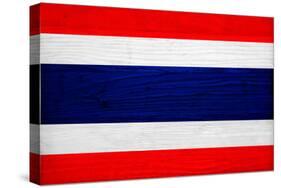 Thailand Flag Design with Wood Patterning - Flags of the World Series-Philippe Hugonnard-Stretched Canvas