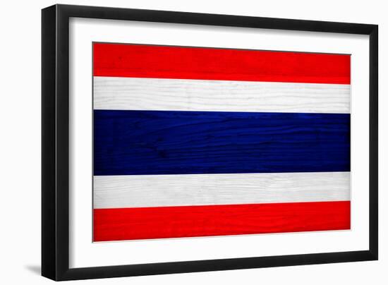 Thailand Flag Design with Wood Patterning - Flags of the World Series-Philippe Hugonnard-Framed Art Print