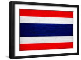 Thailand Flag Design with Wood Patterning - Flags of the World Series-Philippe Hugonnard-Framed Art Print