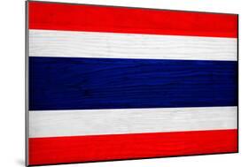 Thailand Flag Design with Wood Patterning - Flags of the World Series-Philippe Hugonnard-Mounted Art Print