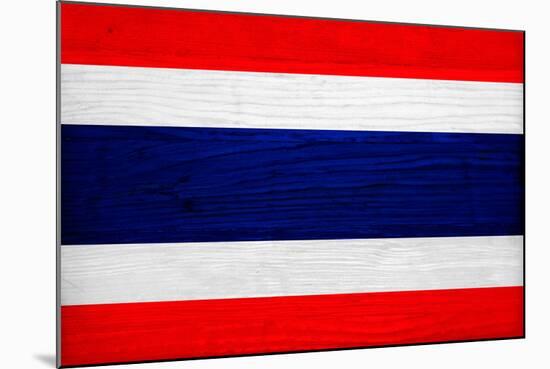 Thailand Flag Design with Wood Patterning - Flags of the World Series-Philippe Hugonnard-Mounted Art Print