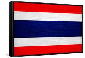 Thailand Flag Design with Wood Patterning - Flags of the World Series-Philippe Hugonnard-Framed Stretched Canvas