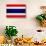 Thailand Flag Design with Wood Patterning - Flags of the World Series-Philippe Hugonnard-Stretched Canvas displayed on a wall