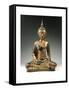 Thailand, Gilded Bronze Statue of Buddha-null-Framed Stretched Canvas
