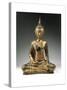 Thailand, Gilded Bronze Statue of Buddha-null-Stretched Canvas