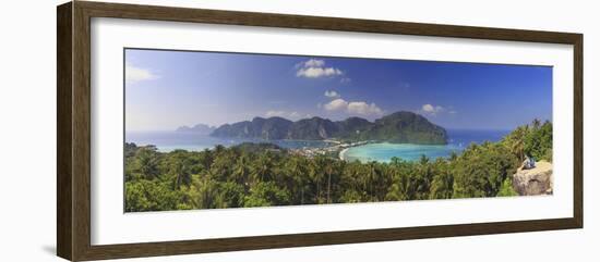 Thailand, Krabi Province, Ko Phi Phi Don Island, View of Ao Ton Sai and Ao Lo Dalam beaches-Michele Falzone-Framed Photographic Print