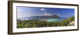 Thailand, Krabi Province, Ko Phi Phi Don Island, View of Ao Ton Sai and Ao Lo Dalam beaches-Michele Falzone-Framed Photographic Print