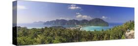 Thailand, Krabi Province, Ko Phi Phi Don Island, View of Ao Ton Sai and Ao Lo Dalam beaches-Michele Falzone-Stretched Canvas