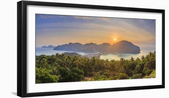 Thailand, Krabi Province, Ko Phi Phi Don Island, View of Ao Ton Sai and Ao Lo Dalam beaches-Michele Falzone-Framed Photographic Print