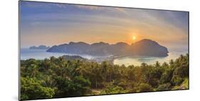 Thailand, Krabi Province, Ko Phi Phi Don Island, View of Ao Ton Sai and Ao Lo Dalam beaches-Michele Falzone-Mounted Photographic Print