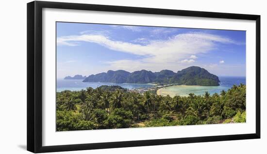 Thailand, Krabi Province, Ko Phi Phi Don Island, View of Ao Ton Sai and Ao Lo Dalam beaches-Michele Falzone-Framed Photographic Print