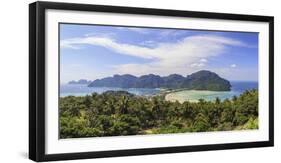 Thailand, Krabi Province, Ko Phi Phi Don Island, View of Ao Ton Sai and Ao Lo Dalam beaches-Michele Falzone-Framed Photographic Print