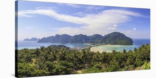 Thailand, Krabi Province, Ko Phi Phi Don Island, View of Ao Ton Sai and Ao Lo Dalam beaches-Michele Falzone-Stretched Canvas