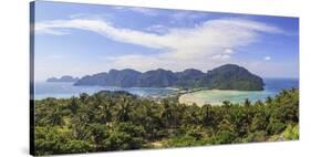 Thailand, Krabi Province, Ko Phi Phi Don Island, View of Ao Ton Sai and Ao Lo Dalam beaches-Michele Falzone-Stretched Canvas