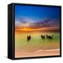 Thailand Nature Landscape. Tourism Background with Sea Beach. Holiday Journey Destination-Banana Republic images-Framed Stretched Canvas