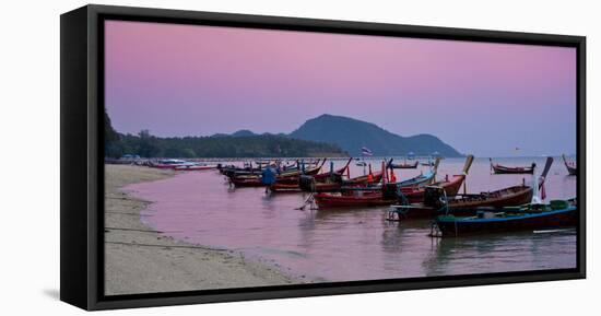 Thailand, Phuket, Rawai Beach, Longtail, Evening-Steffen Beuthan-Framed Stretched Canvas