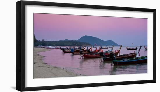 Thailand, Phuket, Rawai Beach, Longtail, Evening-Steffen Beuthan-Framed Photographic Print