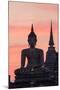 Thailand, Sukhothai Historical Park. Wat Mahathat Temple at Sunset-Matteo Colombo-Mounted Photographic Print