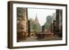 Thailand, Sukhothai. Wat Mahathat Chedi at Sukhothai Historic Park-Kevin Oke-Framed Photographic Print