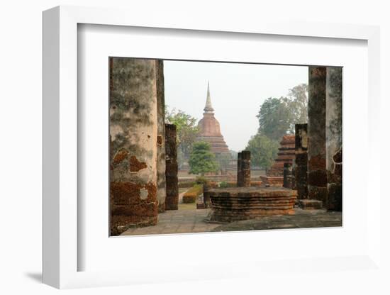 Thailand, Sukhothai. Wat Mahathat Chedi at Sukhothai Historic Park-Kevin Oke-Framed Photographic Print