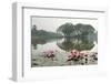 Thailand, Sukhothai. Water Lilies in Front of Wat Traphang Nguen-Kevin Oke-Framed Photographic Print