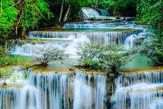 Huay Mae Khamin - Waterfall, Flowing Water, Paradise in Thailand.-ThaiWanderer-Laminated Photographic Print