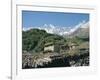 Thakkali House with Dhaulagiri Behind, Kali Gandaki Valley, Annapurna Region, Himalayas, Nepal-Tony Waltham-Framed Photographic Print