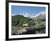 Thakkali House with Dhaulagiri Behind, Kali Gandaki Valley, Annapurna Region, Himalayas, Nepal-Tony Waltham-Framed Photographic Print