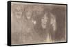Thalia and Melpomene-Gustav Klimt-Framed Stretched Canvas